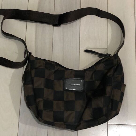 Handbags - Roccobarocco Women's Checkered Crossbody Bag Brown